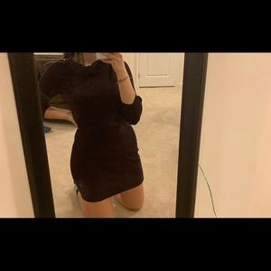 Plum bodycon long sleeve dress!